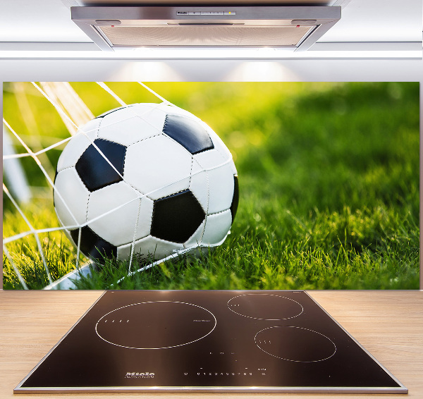 Panel antisalpicaduras El balón está en la portería.