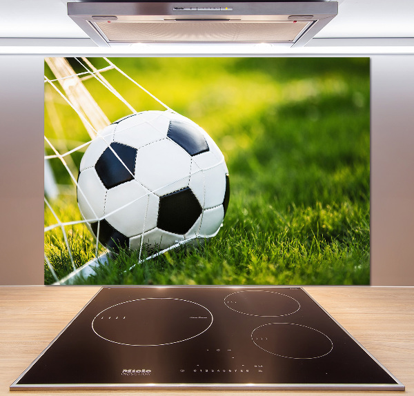 Panel antisalpicaduras El balón está en la portería.