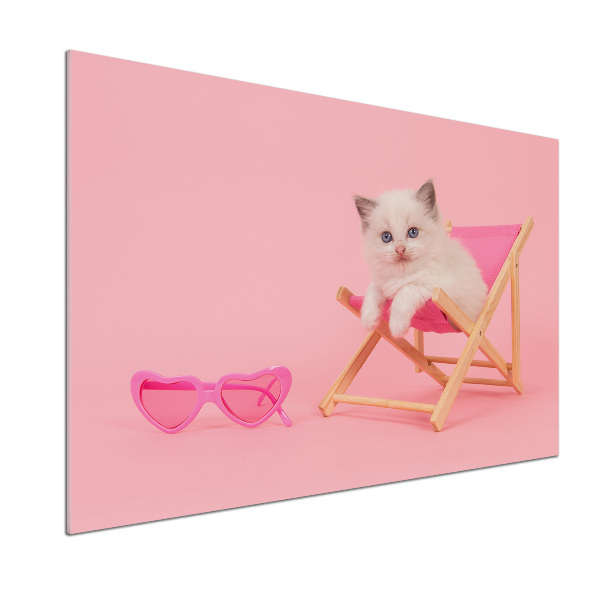 Panel de pared de cocina Gato en una tumbona