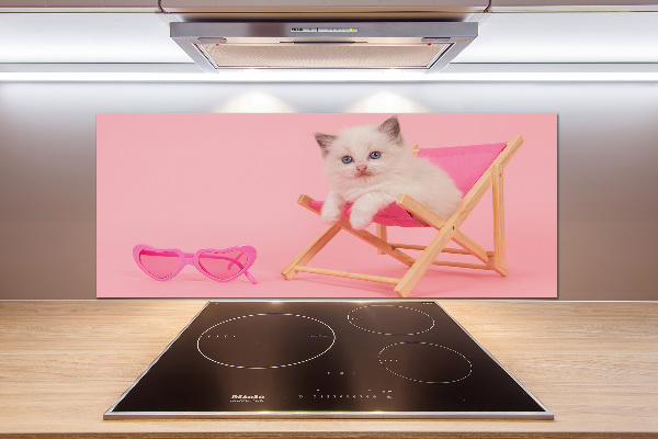 Panel de pared de cocina Gato en una tumbona