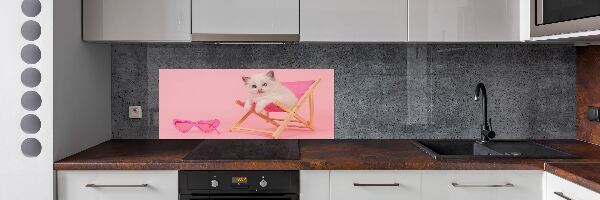 Panel de pared de cocina Gato en una tumbona