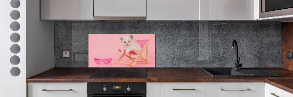 Panel de pared de cocina Gato en una tumbona