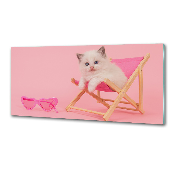 Panel de pared de cocina Gato en una tumbona