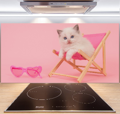 Panel de pared de cocina Gato en una tumbona