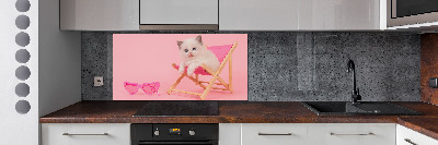 Panel de pared de cocina Gato en una tumbona
