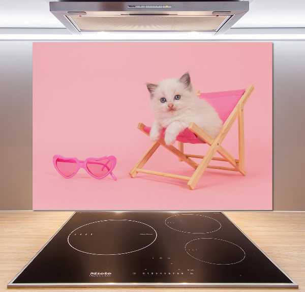 Panel de pared de cocina Gato en una tumbona