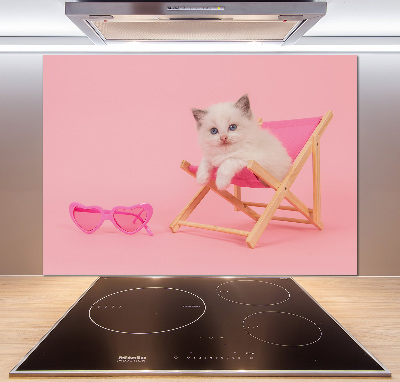 Panel de pared de cocina Gato en una tumbona