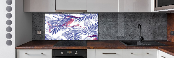 Panel antisalpicaduras Plantas y aves