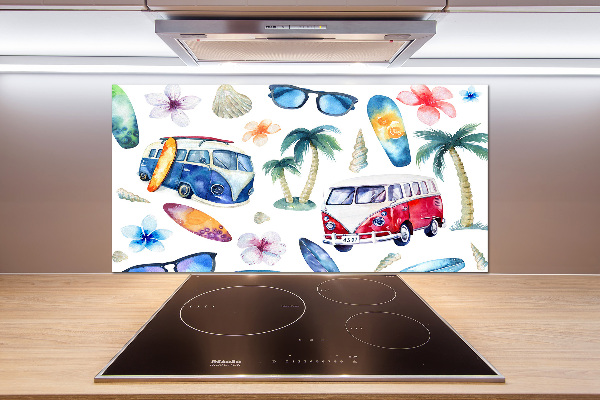 Panel de pared de cocina Símbolos de surf