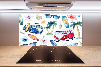 Panel de pared de cocina Símbolos de surf
