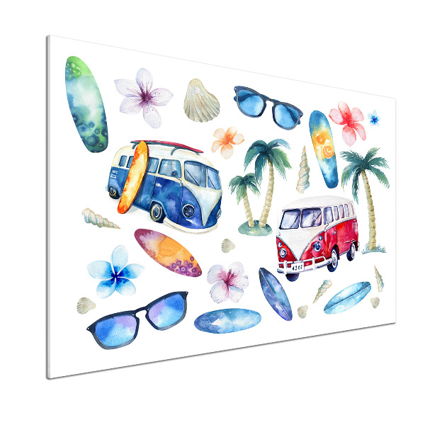 Panel de pared de cocina Símbolos de surf