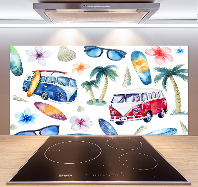 Panel de pared de cocina Símbolos de surf