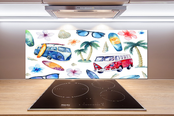 Panel de pared de cocina Símbolos de surf