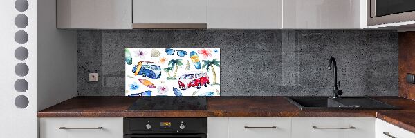 Panel de pared de cocina Símbolos de surf