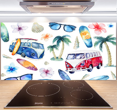 Panel de pared de cocina Símbolos de surf