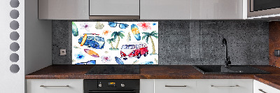 Panel de pared de cocina Símbolos de surf