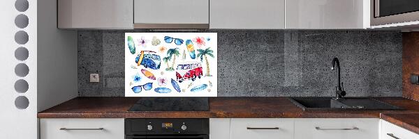 Panel de pared de cocina Símbolos de surf