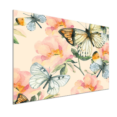 Panel para cocina Mariposas y flores
