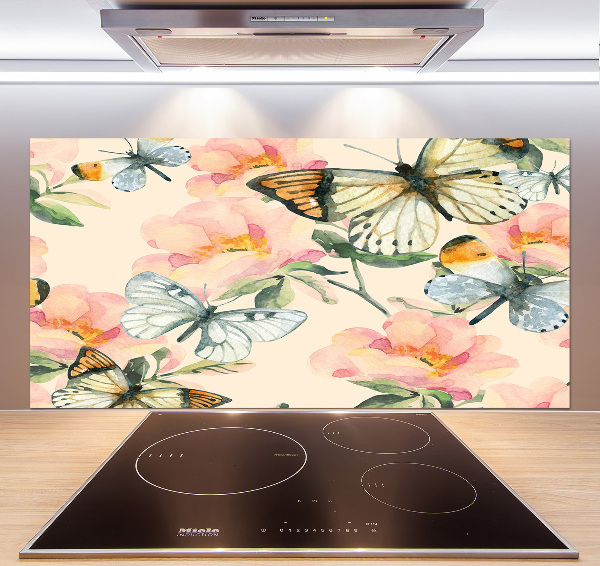 Panel para cocina Mariposas y flores