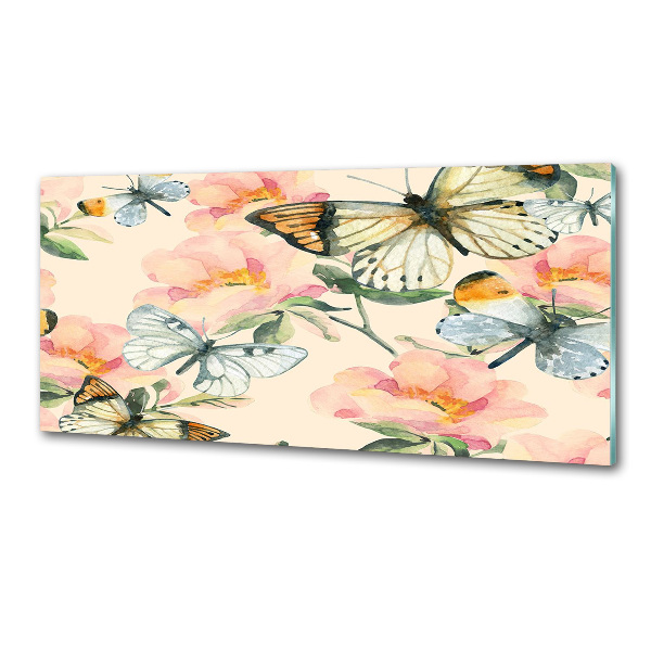 Panel para cocina Mariposas y flores