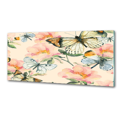 Panel para cocina Mariposas y flores