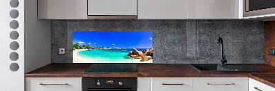 Panel de pared de cocina Playa de Seychelles