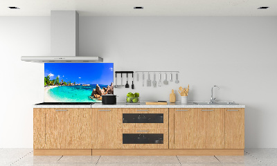 Panel de pared de cocina Playa de Seychelles