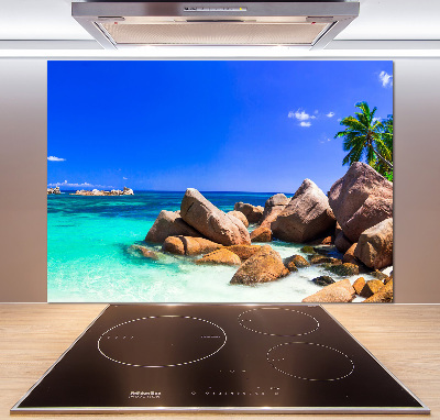 Panel de pared de cocina Playa de Seychelles