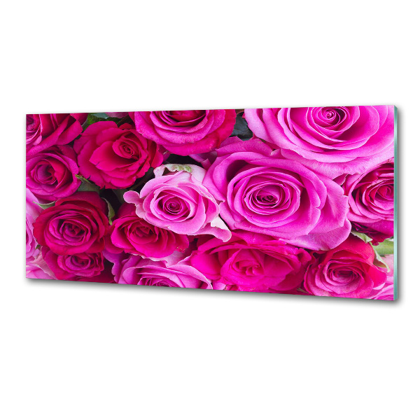 Panel antisalpicaduras Ramo de rosas rosadas