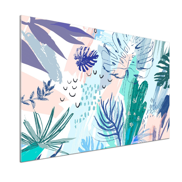 Panel para cocina hojas tropicales