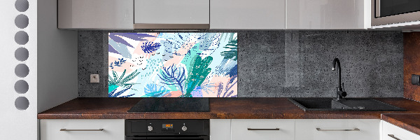 Panel para cocina hojas tropicales