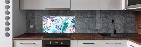 Panel para cocina hojas tropicales
