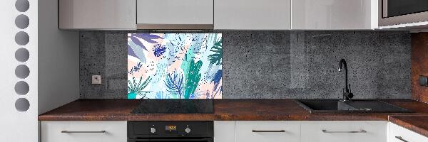 Panel para cocina hojas tropicales
