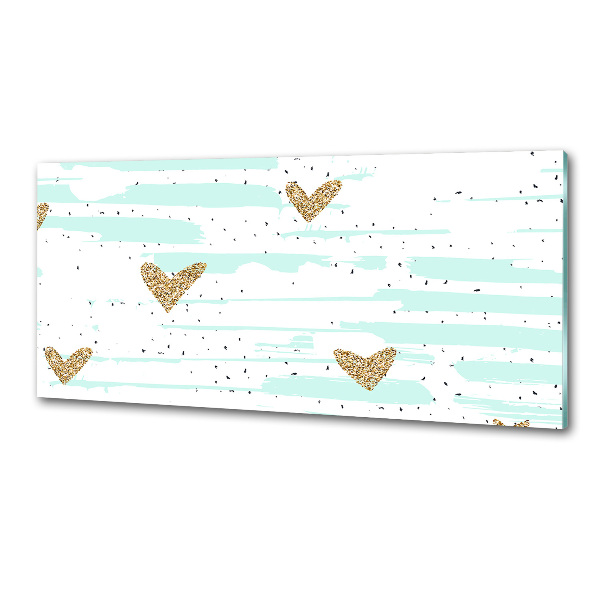 Panel antisalpicaduras Fondo de corazones dorados