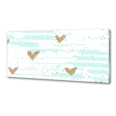 Panel antisalpicaduras Fondo de corazones dorados