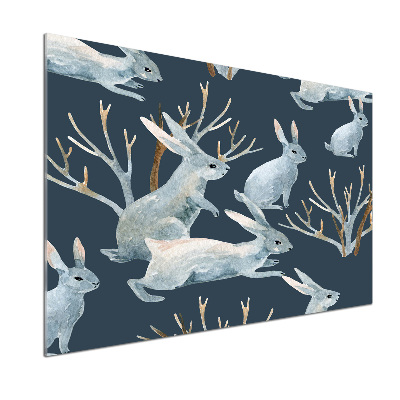 Salpicadero para cocina Conejos en invierno