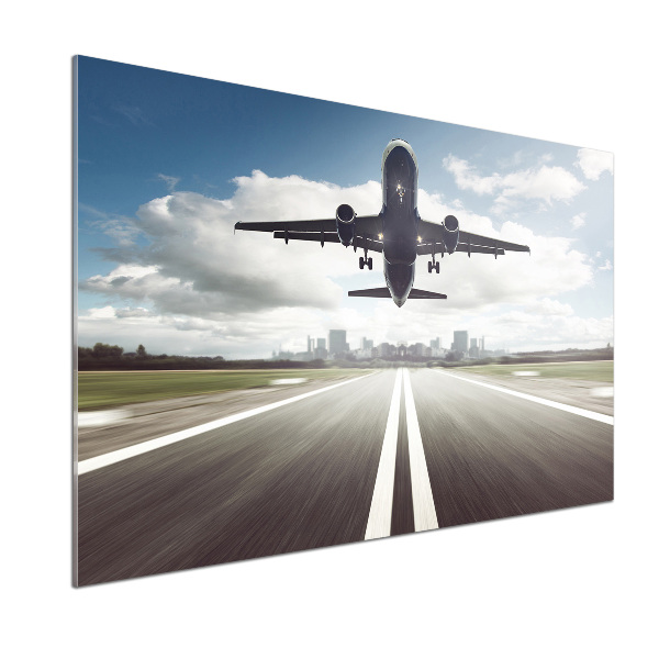 Salpicadero para cocina Un avión despegando