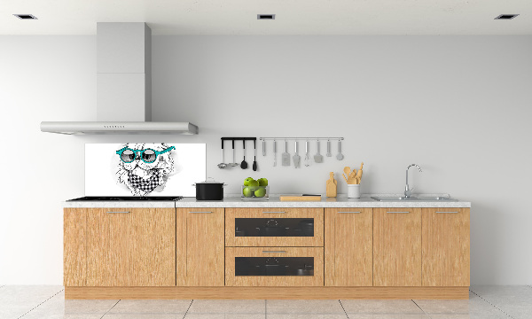 Salpicadero de cocina Gato con gafas