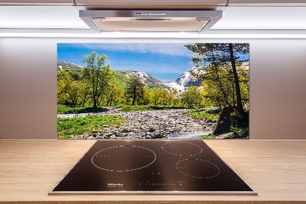 Salpicadero para cocina Un río en las montañas