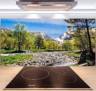 Salpicadero para cocina Un río en las montañas