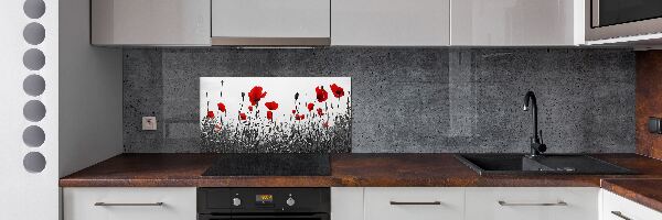 Panel para cocina Amapolas