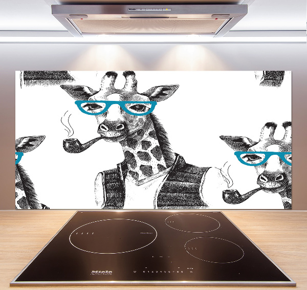 Panel de pared de cocina Jirafa con gafas