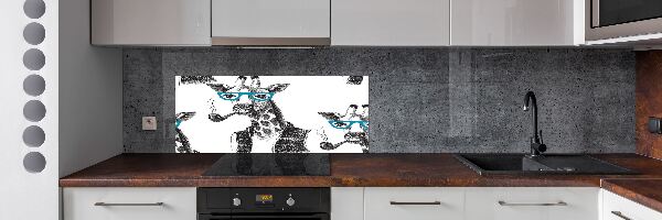 Panel de pared de cocina Jirafa con gafas