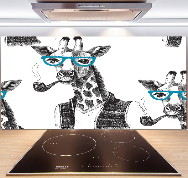 Panel de pared de cocina Jirafa con gafas