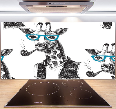 Panel de pared de cocina Jirafa con gafas