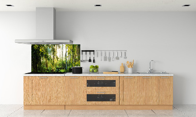 Panel de pared de cocina Bosque de sol matutino