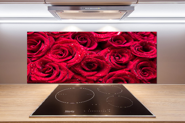 Salpicadero para cocina Gotas sobre rosas