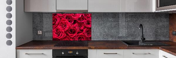 Salpicadero para cocina Gotas sobre rosas