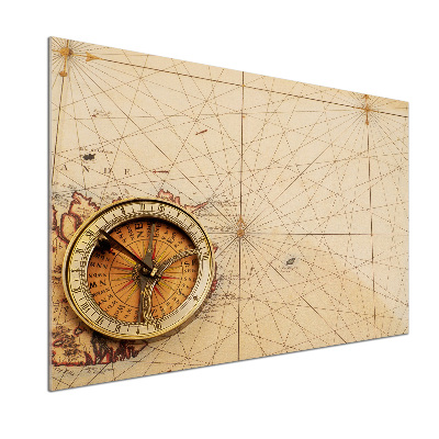 Panel de pared de cocina Brújula en el mapa