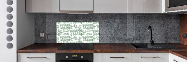 Panel de pared de cocina hojas verdes